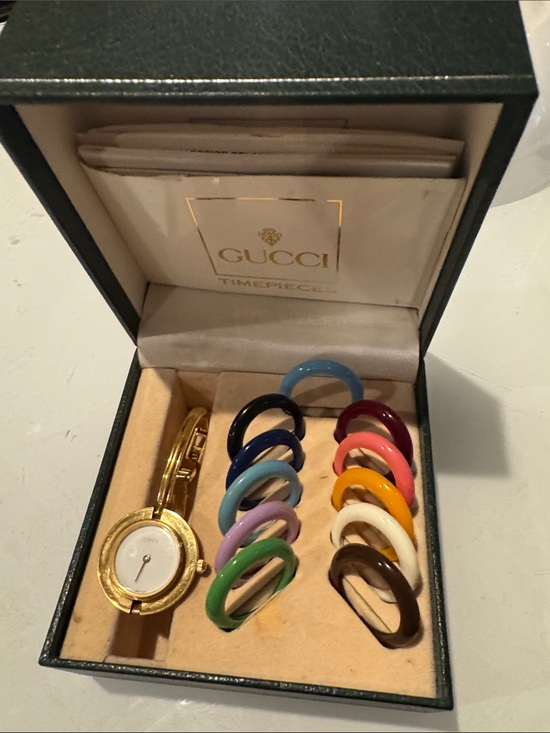 Gucci Accessories - Gucci Gold Bracelet Watch with Interchangeable Colorful Bezels
